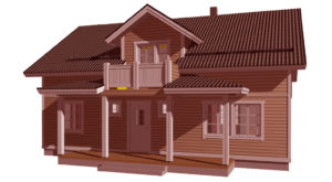 Двухэтажный финский дом с балконом DK130
