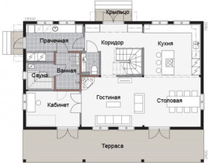 Финский двухэтажный дом с широким балконом Т001