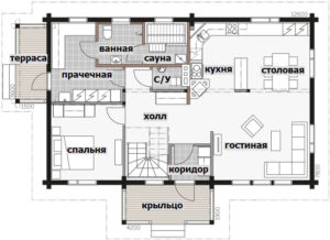 Финский дом с мансардой и крытым балконом Т023