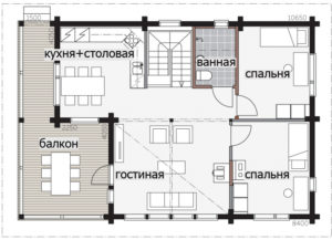 Двухэтажный дом с крытой террасой-балконом Т031