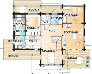 Одноэтажный дом с мезонином Т063