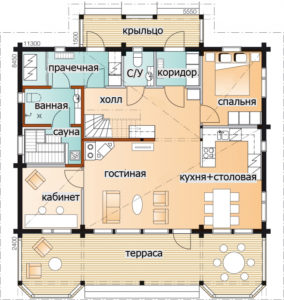 Мансардный дом с просторной террасой Т069