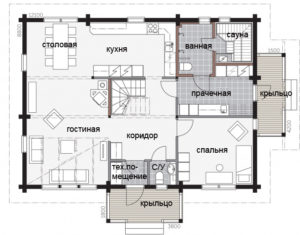 Двухэтажный финский дом с балконом под крышей Т009