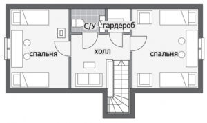 Одноэтажный дом с мансардой Т036