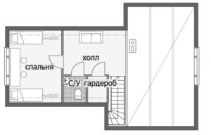 Одноэтажный дом с парусной крышей Т057