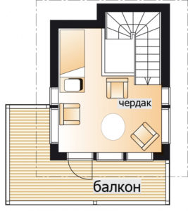 Одноэтажный дом с мезонином Т063