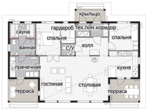 Компактный дом с застекленным фасадом Т044