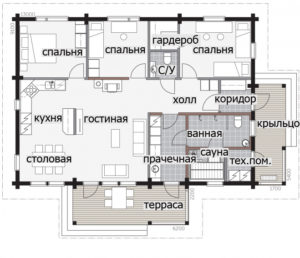 Дом в классическом стиле с колоннами Т062