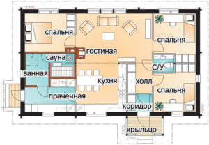 Одноэтажный дом с застекленным чердаком Т066