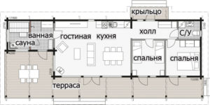 Одноэтажный дом со скругленной крышей Т098