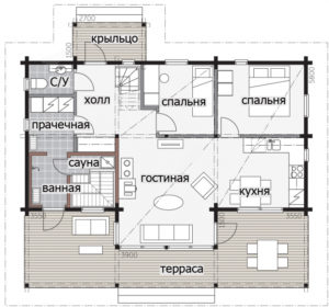Дом с монументальным фасадом Т107
