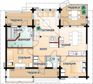 Финский дом с мезонином Т126