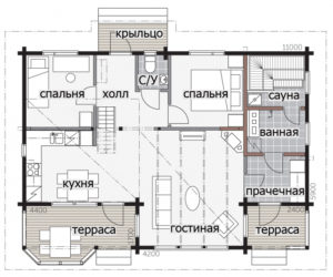 Одноэтажный дом с застекленным фасадом Т129