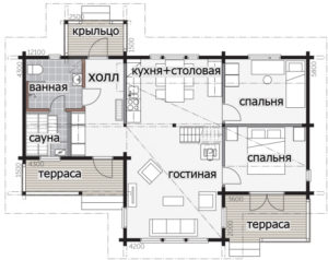 Мансардный дом с выделенной входной группой Т135