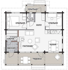 Финский дом с мезонином Т150