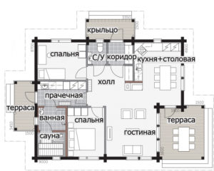 Компактный дом с двумя террасами Т090
