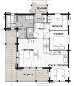 Финский дом с мансардой и большой террасой Т093