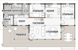 Одноэтажный дом с застекленным фасадом Т095.