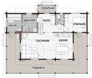 Дом с мансардным этажом и просторной террасой Т089