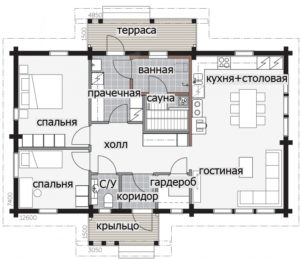 Одноэтажный финский дом с широкими окнами Т082