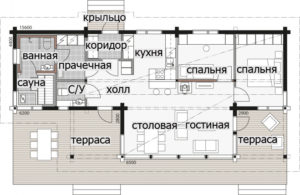 Компактный дом с застекленной столовой зоной Т092