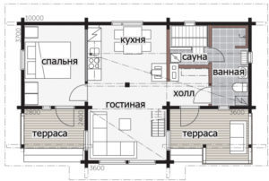 Садовый дом Т-образной формы Т169