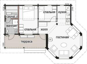 Садовый дом с выделенной гостиной Т170