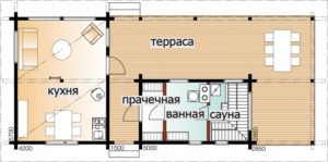 Садовый финский дом с просторной террасой Т174