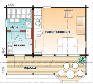 Садовый дом с высокой крышей Т184