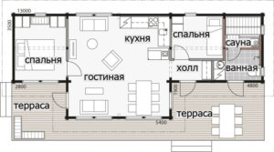 Дом с выделенной гостиной Т157