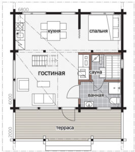 Дом с мансардой и балконом Т159