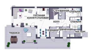 Двухэтажный дом с просторной гостиной КД-41