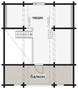 Дом с мансардой и балконом Т159