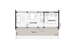 Садовый дом с застекленным фасадом Т191