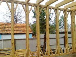 Укрепления стоек раскосами
