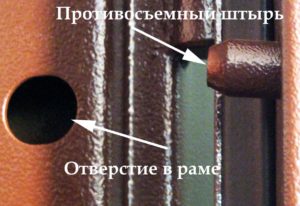 Устройство противосъемных штырей